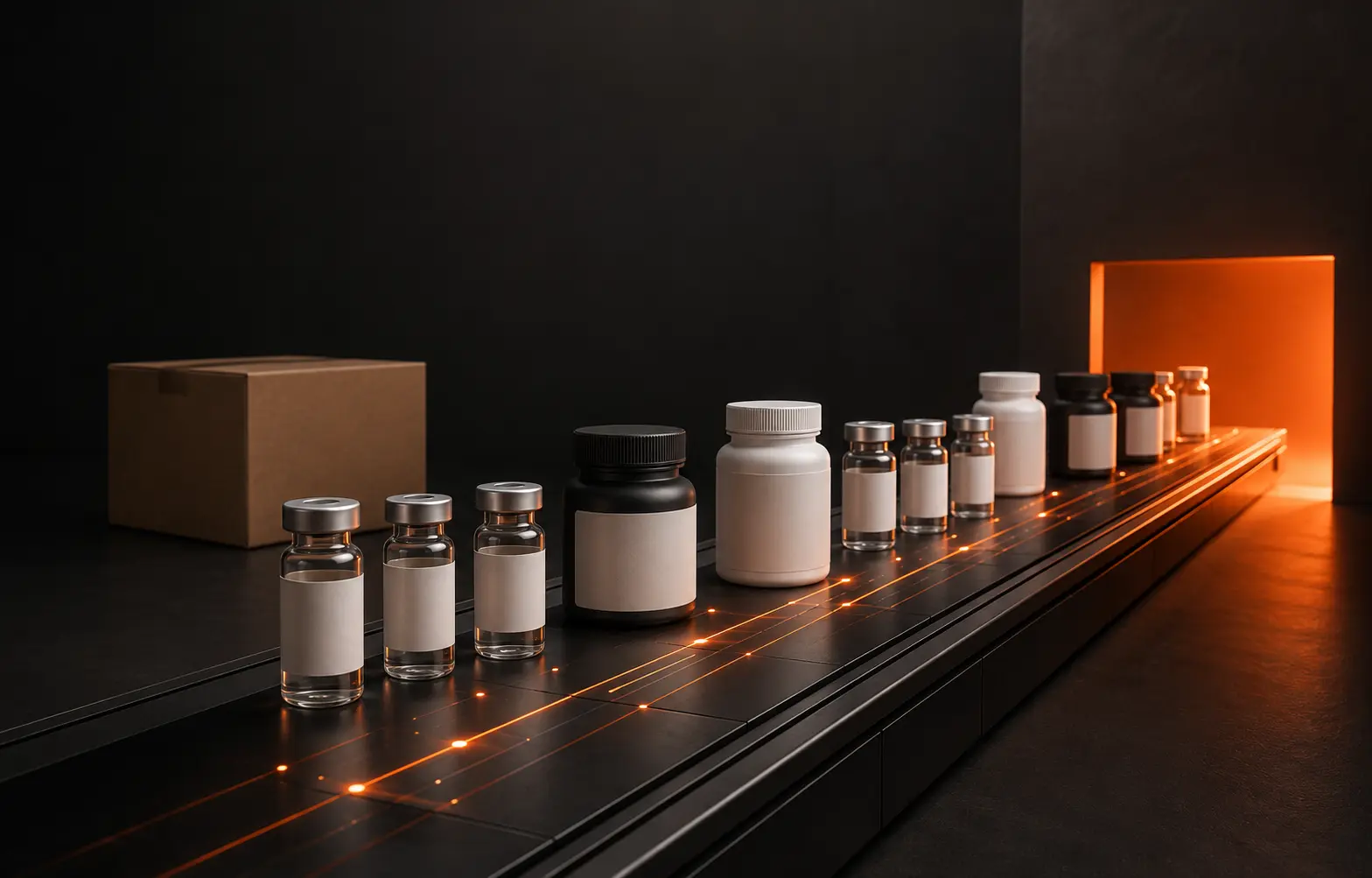 Wellness products moving through a premium sales and fulfillment system